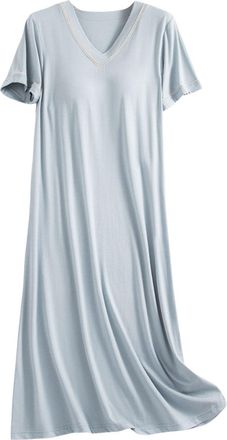 Generic Nighties for Women Womens - Viscose Nightgowns Soft Sleeveless V Neck Nightdress Lightweight Sleep Shirt S-4XP (Blue, XXXL)