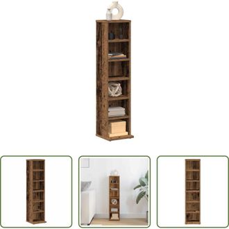 vidaXL Armadio in legno - Mobile Porta CD Legno Vecchio 21x20x88 cm in Legno Multistrato