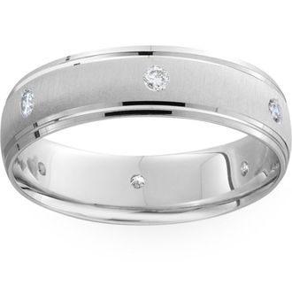 Pompeii3 Mens 14k White Gold 6mm Wedding Ring