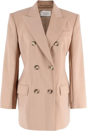 Sportmax Beige Double Breasted Wool Blazer Size M