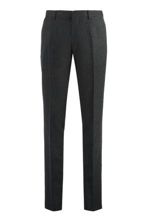 Dolce & Gabbana Mens Stretch Wool Trousers - Dark Grey - Size EU 50 (Mens)