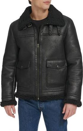 Levi's Faux Shearling Aviator Rancher Jacket in Black at Nordstrom Rack, Size X-Large