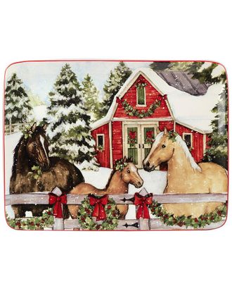Certified International Homestead Christmas Rectangular Platter Large