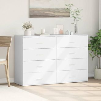 Berkfield Home Sideboards 2 pcs White 60x39x80 cm Engineered Wood | Size: 60 x 39 x 80 cm