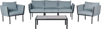 Beliani Beliani - Modern 5-Seater Garden Sofa Set 2 Armchairs Steel Dark Grey Skala