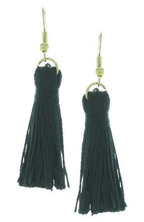 Olivia Welles Giorgia Tassel Earrings in Gold /Black at Nordstrom Rack
