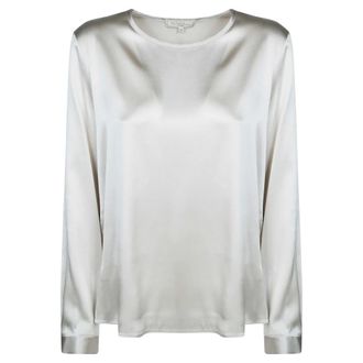 Antonelli Overhemden, Dames, Beige, S, Satijn, Adige T-shirt ML Seta
