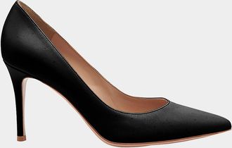 Gianvito Rossi Gianvito 85 Vitello Leather Point-Toe Pumps