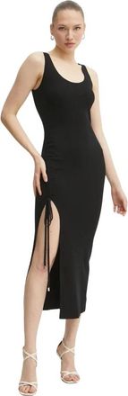 Michael Kors Ruched Tank Dress - Dames - Feestkleedjes - Zwart - M - Wol - Kleedjes
