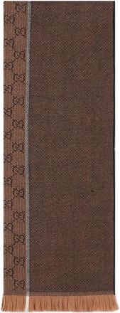 Gucci GG Wool Jacquard Scarf Brown 853177-4G200-2578