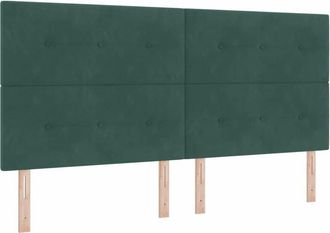 vidaXL Cabecero Con Luces De Tiras Led Verde 100 Cm Terciopelo Vidaxl