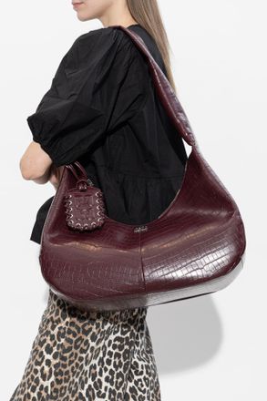Ganni Shoulder Bag Made Of Eco Leather, Womens, Burgundy