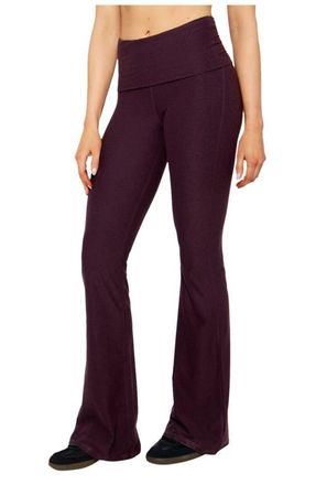 Fabletics Cloud Jersey Foldover Flare in Oxblood Heather at Nordstrom, Size Xx-Large