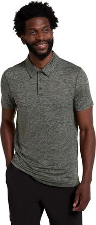 Mountain Warehouse Agra Striped Mens Polo Tshirt - UV Protection Tee, Sweat Wicking Top, Lightweight, Casual T-Shirt- for Walking, Running, Gym & Sports Khaki XS