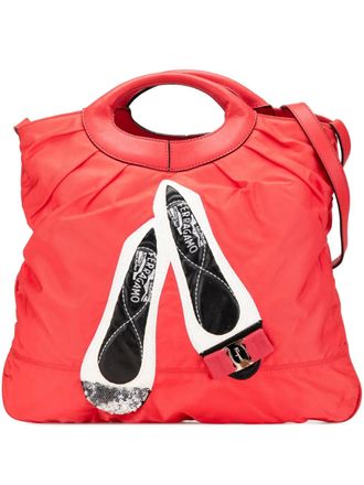 Ferragamo 2021 Nylon Vara Shoes satchel - Red