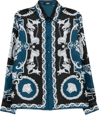 Versace Camicia Hall Of Hero con stampa - Nero