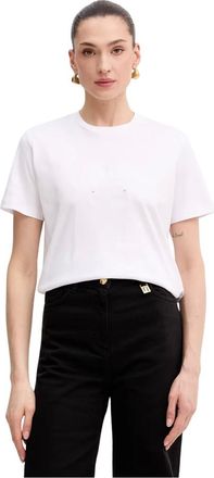 Elisabetta Franchi Dames, Tops, Wit, Maat: S Katoen