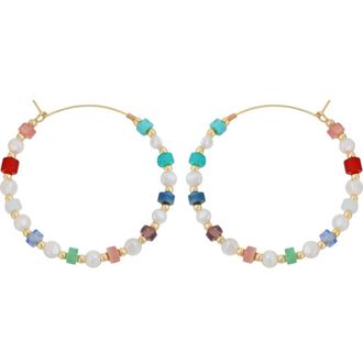 Panacea Beaded Hoop Earrings in Gold Multi at Nordstrom Rack