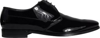 Dolce & Gabbana Black Calfskin Leather Derby Men Dress Mens Shoes