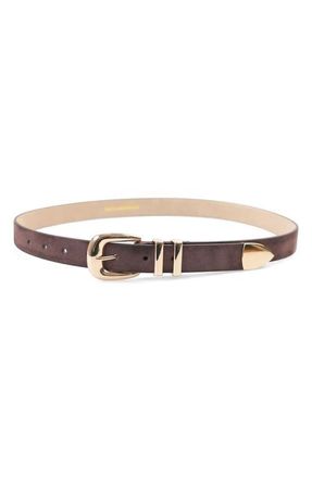 Petit Moments Atlas Belt in Dark Brown Suede/Gold at Nordstrom, Size X-Small