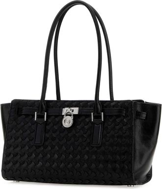Michael Kors Womens Black Leather Hamilton Shoulder Bag Cow Borse A Mano