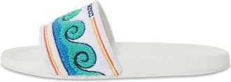 Casablanca wave-pattern terry-cloth slides - unisex - Polyester/Polyester/Cotton/Thermoplastic Polyurethane (TPU)/Polyethylene vinyl acetate (PEV