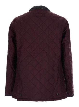 Barbour Quilted with Velvet Collar Jacket - Burgundy