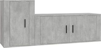vidaXL Vidaxl - 2 Piece tv Cabinet Set Concrete Grey Engineered Wood