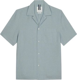 Profuomo Heren, Overhemden, Blauw, Maat: XL Linnen