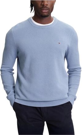 Tommy Hilfiger Essential Structure Crew Neck - Heren - Sweatshirts - Blauw - S - Katoen - Hoodies & sweatvesten