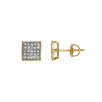 LuvMyJewelry Ninar 10K Yellow Gold Diamond Unisex Earrings - 0.21 Cts at Nordstrom