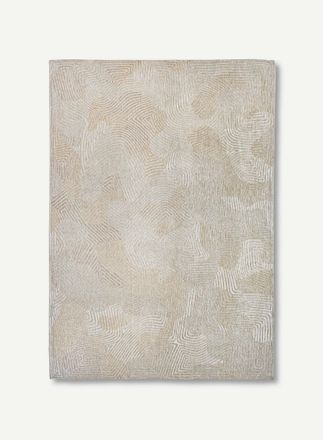 Louis De Poortere Coral Design - Alfombra Estructurada Para Meditaci&oacute;n - Hecha En B&eacute;lgica - Acabado A Mano - Antideslizante Natural - 100% Poli&eacute;ster - Shell Beige - 140