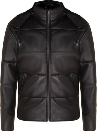 Infinity Leather Mens Puffer Leather Bomber Jacket-Augsburg