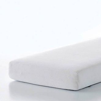 W katoenen molton hoeslaken (tot 25 cm matras) wit