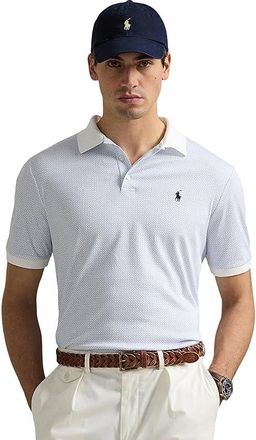 Polo Ralph Lauren Classic Fit Print Soft Cotton Polo Shirt Mens Clothing Crescent Toss White : 2XL