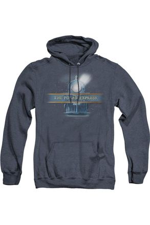 Gildan Polar Express Train Logo Adult Heather Hoodie / Hooded Sweatshirt