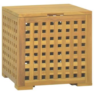Berkfield Home Rope Box 40x40x40 cm Solid Wood Teak in Brown | Size: 40 x 40 x 40 cm