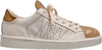 Panchic Witte Veterschoenen met Lurex Detail - Dames - Sneakers - Wit - 38 EU - Katoen - Schoenen