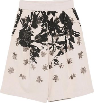Dries Van Noten Floral-print Pleated Shorts
