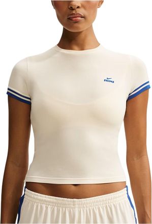 Nike (WMNS) Nike SKIMS Stretch Knit Cropped T-Shirt Actv Ivory Cobalt IU2212-108
