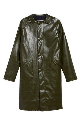 Maison Margiela Faux Leather Coat in Forest Green at Nordstrom, Size 0 Us