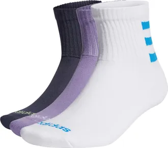 adidas neo Alphabet Stripe Athleisure Casual Sports Socks Unisex 1 3 Pairs dark grey Navy Blue / Purple / White HD2213