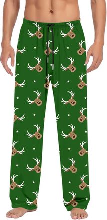 Generic Mens Pyjama Bottoms Men Christmas Pajama Pants Christmas Theme Breathable Flannel Pyjama Trousers Xmas PJ Pants Mens Xmas Bottoms Elastic Waist Trouse