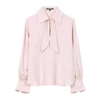 Luisa Cerano Overhemden, Dames, Beige, L, Schluppenbluse aus Seiden-Mix