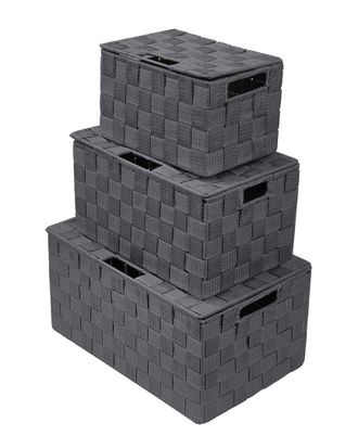 Sorbus Set of 3 Weave Stackable Basket Set