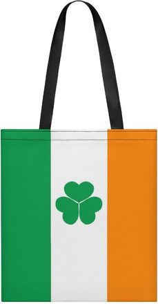 Generic Ireland Flag Shamrock Womens Tote Casual Shopping Bag Lightweight Shoulder Bags Hobos Handbag for Work Travel Daily 35x40cm