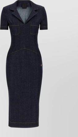 Givenchy lapel collar denim dress with front pockets