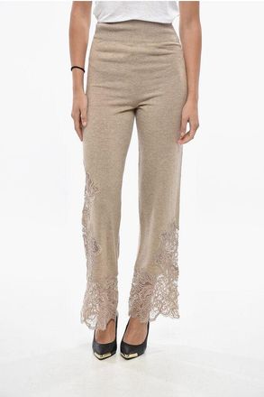 Ermanno Scervino Cashmere Pants with Lace Hem size Xs