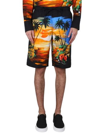 Dolce & Gabbana Hawaii Print Bermuda Shorts - Multicolor