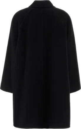 The Row Womens Black Wool Blend Ina Coat Cappotti